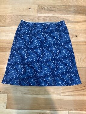 Vintage Blue Floral Midi Skirt